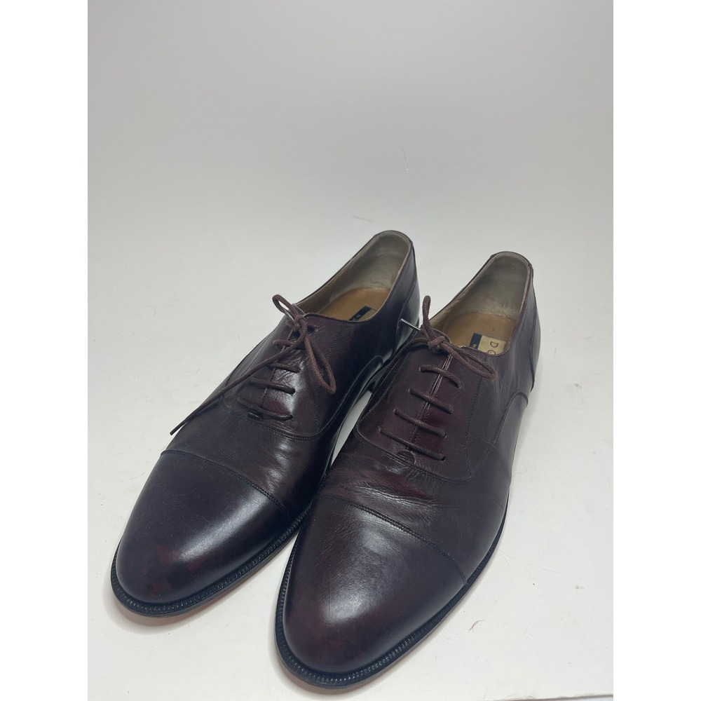 Domani Johnston Murphy Mens Oxfords 9.5 M Brown Leather Cap Toe Lace Dress Shoes